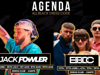 AGENDA – All Black Dress Code feat. Jack Fowler, Bad Boy Chiller Crew @ Zeros Club Zante