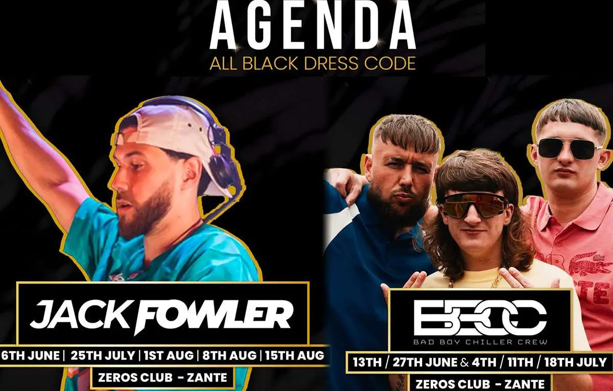 AGENDA – All Black Dress Code feat. Jack Fowler, Bad Boy Chiller Crew @ Zeros Club Zante