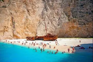 Zante Ways Travel - Trip to Shipwreck/Blue Caves/White Beach (from Alykes)