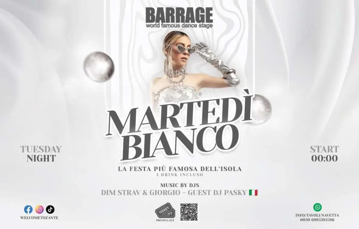 MARTEDI BIANCO Tuesdays Nights @ Barrage Club