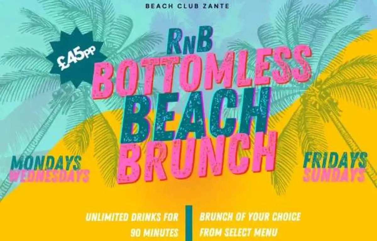 RnB Bottomless Beach Brunch @ Infinity Beach Club Zante