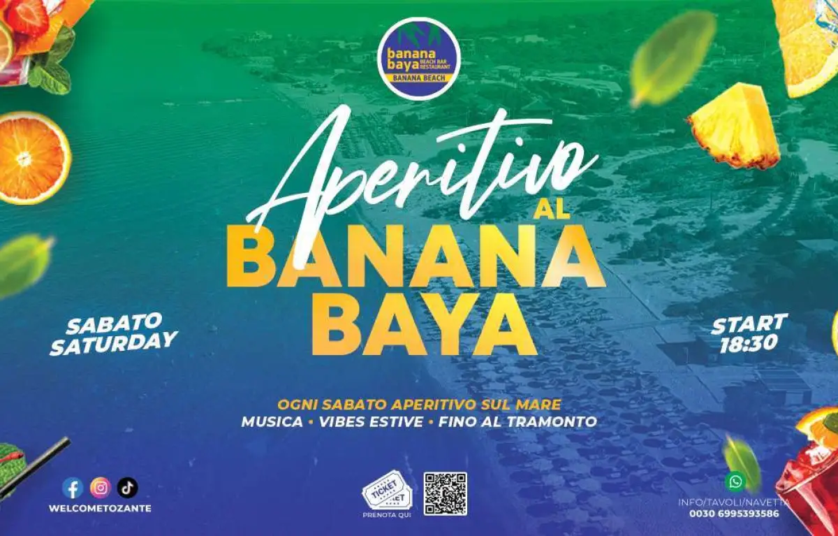 Aperitif beach party on Saturdays @ Banana Baya