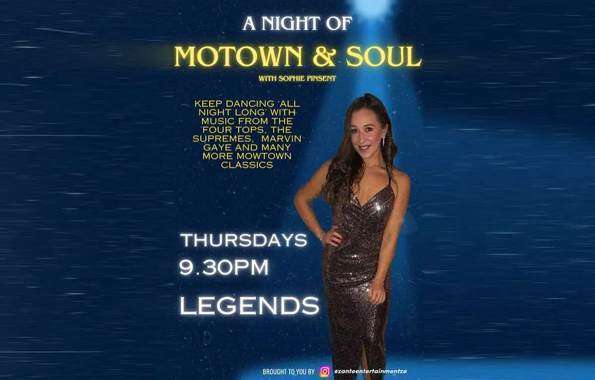 Thursdays – Motown & Soul Live Show 22:00 @ Legends Bar 