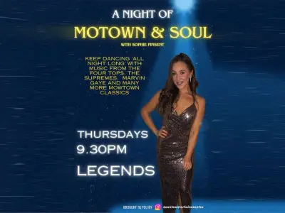 Thursdays – Motown & Soul Live Show 22:00 @ Legends Bar 